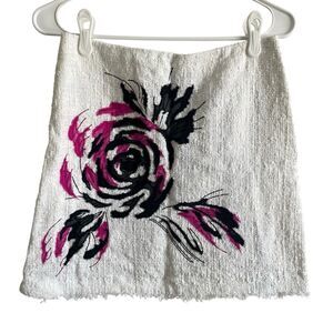 Ellen Tracy Bloomingdales Skirt Business Casual Floral Cream Women 2